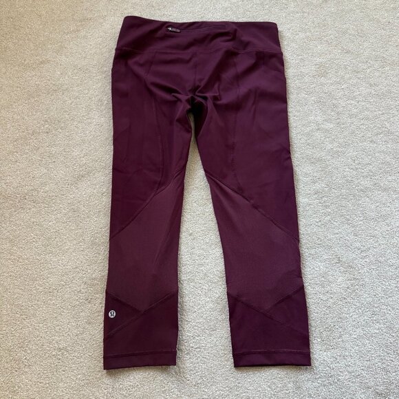 Lululemon Pace‎ Rival Crop *22" Garnet W6AV0S Size 8 Maroon Yoga Workout Fitness - Picture 6 of 9